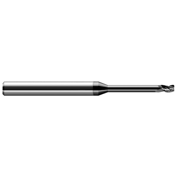 Miniature End Mill-3 Flute-Corner Radius 0.0250" Cutter DIA x 0.0050" Radius x 0.0370" L of Cut